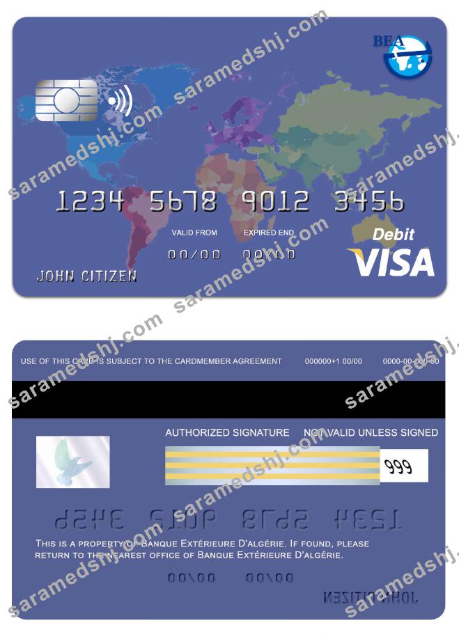 Algeria Exterieure bank visa card 2